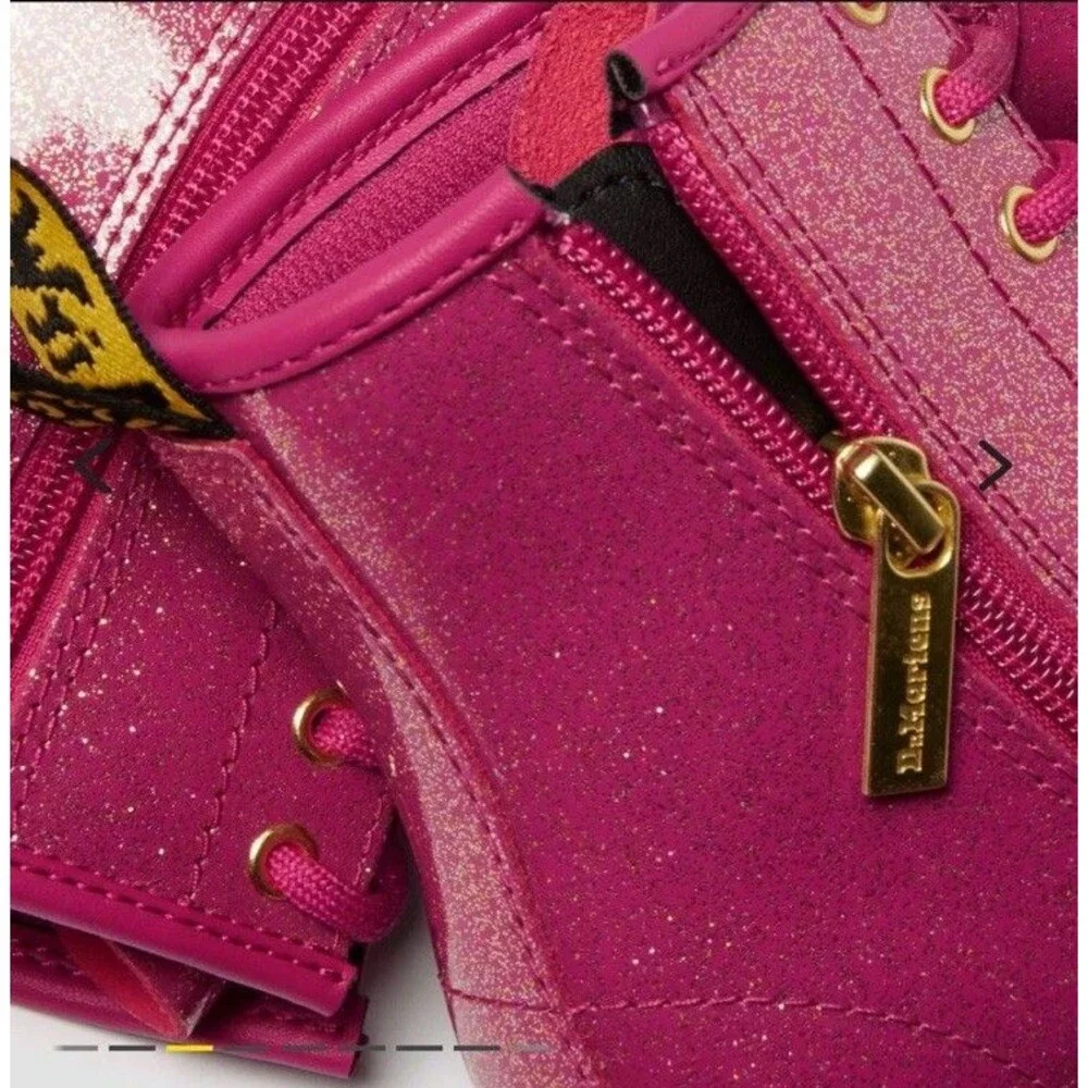 New Dr Marten Airwair Glitter Pink Fuchsia Big Girls Boots 1460 Sz Us 4 Uk 3